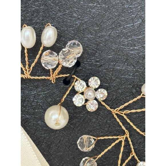 Badgley Mischka Floral Wreath Hair Accessory Flower Girl Wedding First Communion - Picture 6 of 8